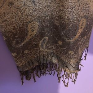 Vintage Gold Patterned Large Scarf